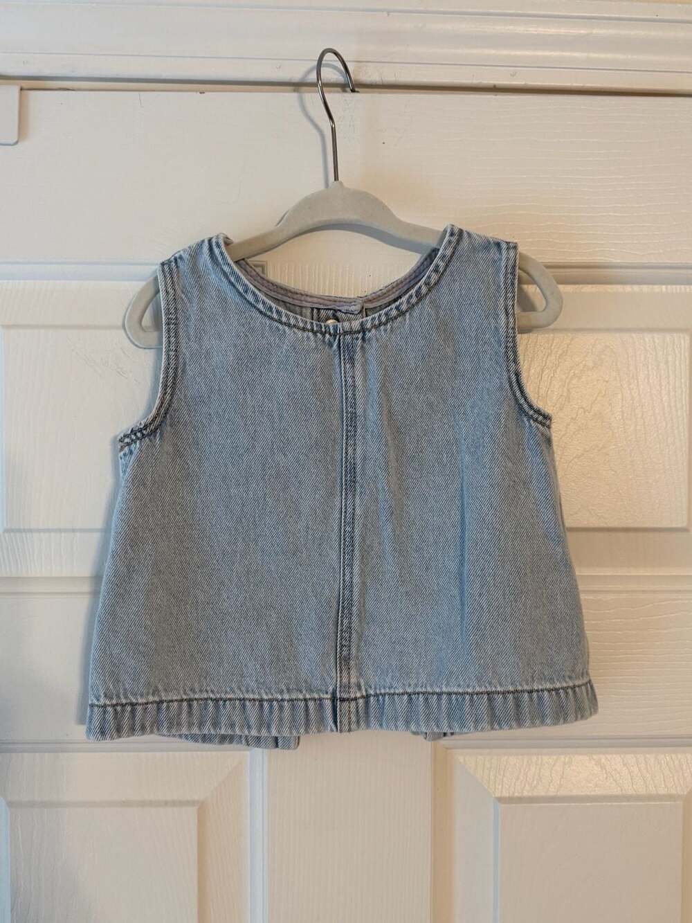 Zara Light Wash Denim Shell Top
